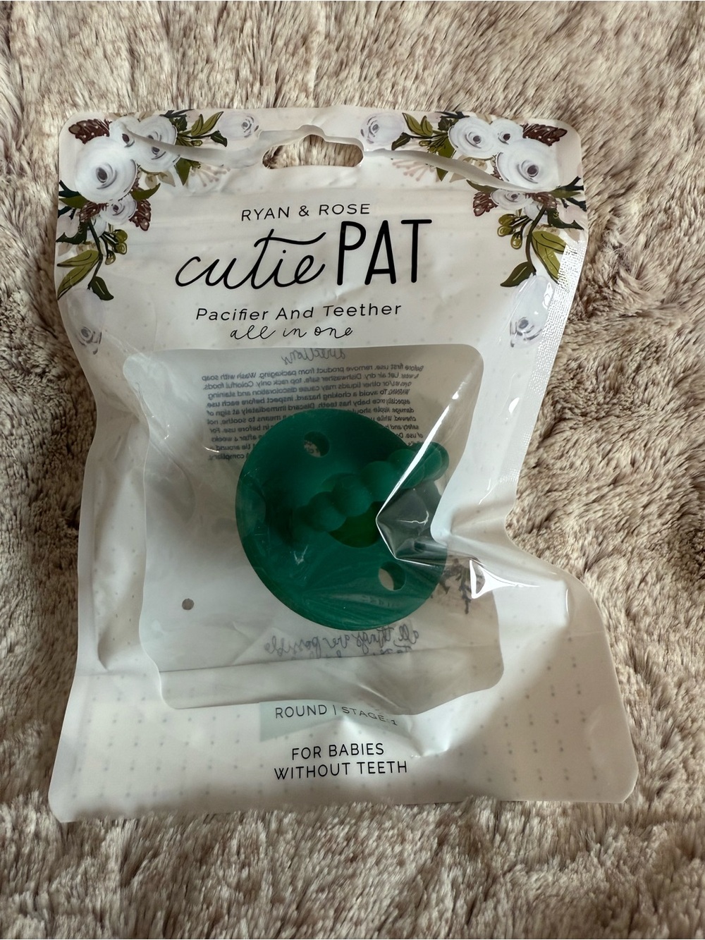 Ryan & Rose Cutie Pat Pacifier - Evergreen Color